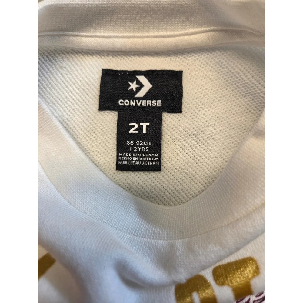 Converse Kids All Star 2 Piece Set White Sweatshirt and Floral Camo Leggings